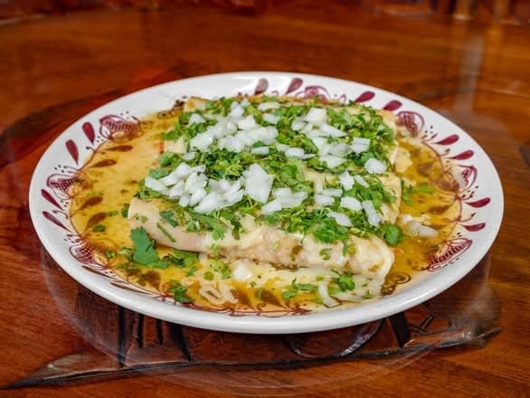 Lunch Enchiladas Verdes.
