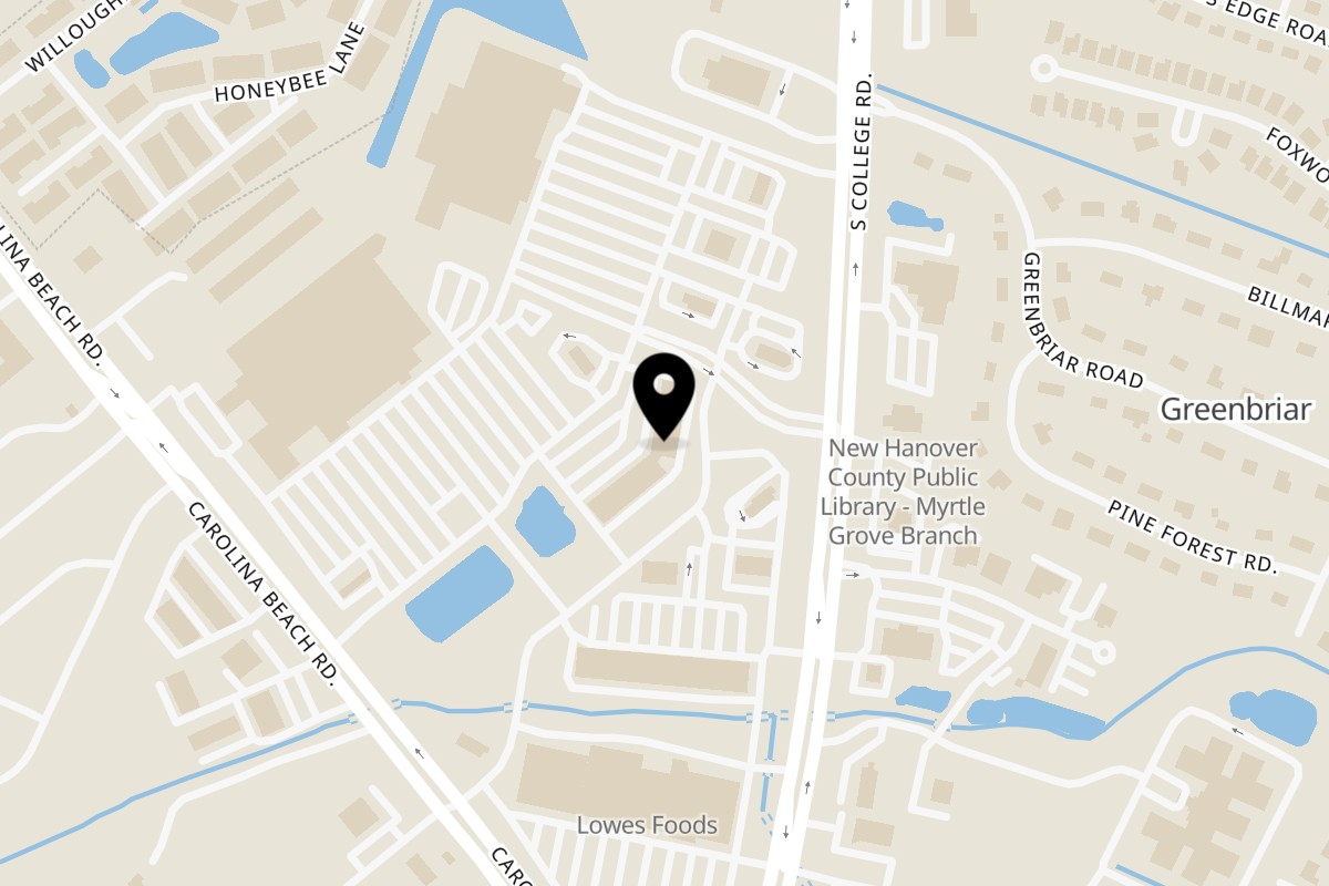 Map showing the location of El Cerro Grande Monkey Junction on 5120 College Rd #109 in Wilmington